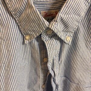 J. Crew Broken In Oxford Blue Striped Men's Shirt